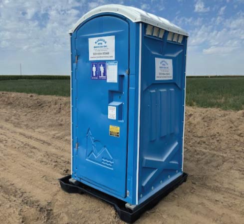 standard porta potty restroom toilet in fresno, ca